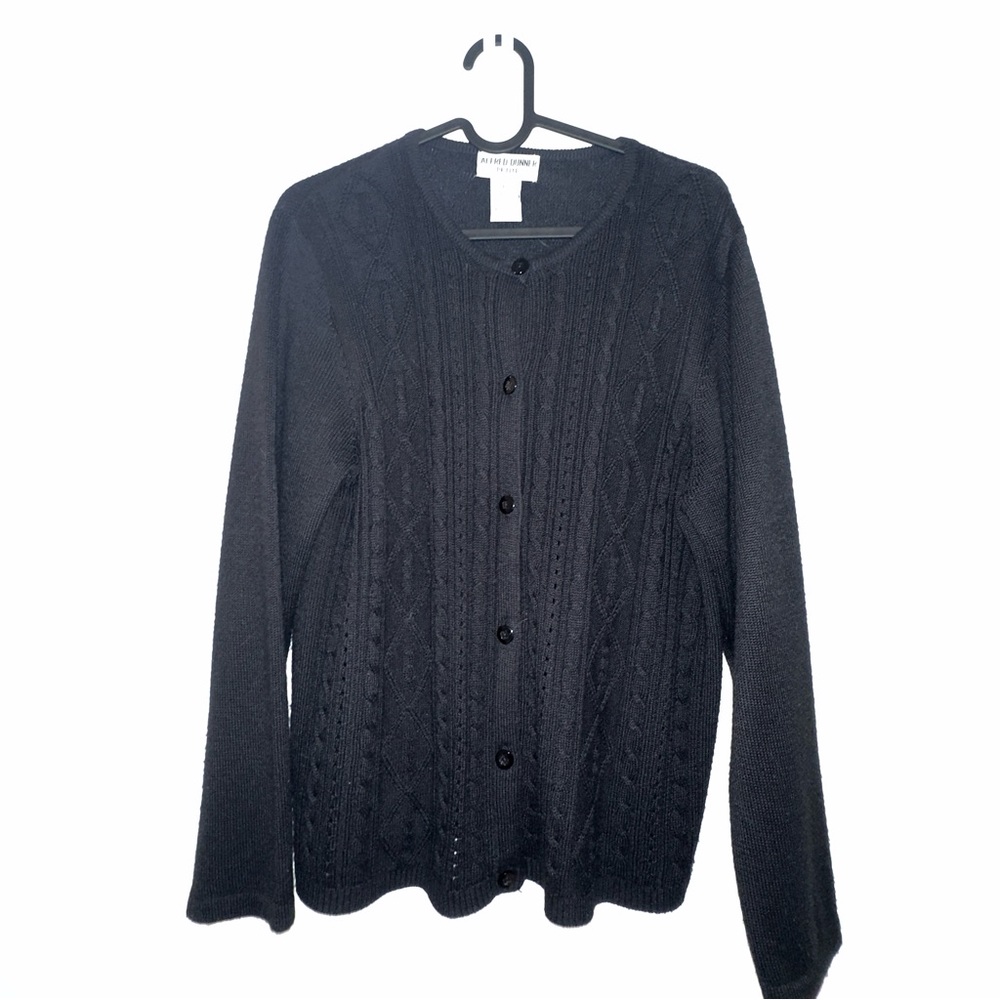 Alfred Dunner Petite Cable Knit Cardigan